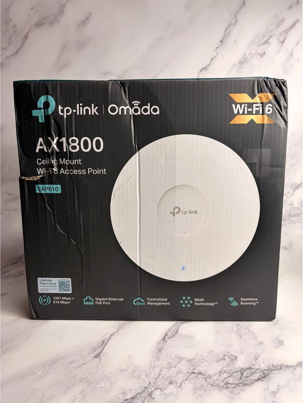TP-Link Omada AX1800 WiFi 6 Access Point EAP610 Ceiling Mount NEW Open Box